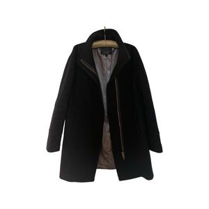 J Crew Black Wool Stadium Cocoon Coat